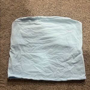 Light Blue Strapless Built-in bra crop top